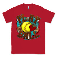 Red play ball softball Classic Tee - texasbilliewilder