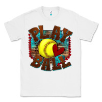 White play ball softball Classic Tee - texasbilliewilder