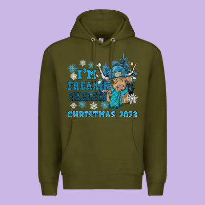 I'm Freakin Freezin Christmas 2023 Premium Hoodie Designed By Nancycooperartshop
