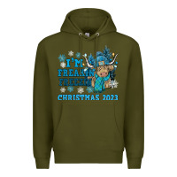 Army Green i'm freakin freezin christmas 2023 Premium Hoodie - NancyCooperArtShop