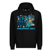 Black i'm freakin freezin christmas 2023 Premium Hoodie - NancyCooperArtShop