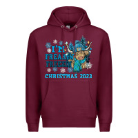 Burgundy i'm freakin freezin christmas 2023 Premium Hoodie - NancyCooperArtShop