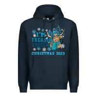 Navy i'm freakin freezin christmas 2023 Premium Hoodie - NancyCooperArtShop