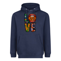 Navy Love Halloween Lips Heavyweight Hoodie - CowhideDigitalArt