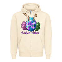 Sandshell easter bunny ear eggs easter vibes Zipper Hoodie - RanaPortraitStore