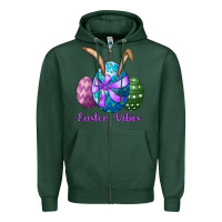 Sports Green easter bunny ear eggs easter vibes Zipper Hoodie - RanaPortraitStore
