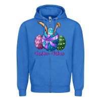 True Royal easter bunny ear eggs easter vibes Zipper Hoodie - RanaPortraitStore