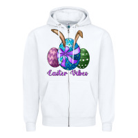 White easter bunny ear eggs easter vibes Zipper Hoodie - RanaPortraitStore