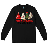 Black merry christmas let s play ball baseball Long Sleeve Tee - MaliasSmallBusiness