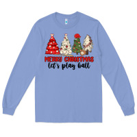 Colony Blue merry christmas let s play ball baseball Long Sleeve Tee - MaliasSmallBusiness