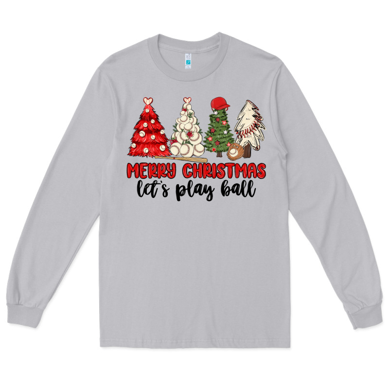Merry Christmas Let S Play Ball Baseball Long Sleeve Tee by MaliasSmallBusiness | Teevron
