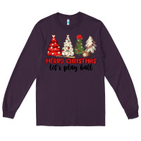 Plum merry christmas let s play ball baseball Long Sleeve Tee - MaliasSmallBusiness