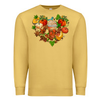 Antique Gold fall pumpkin heart Premium Sweatshirt - AdoDesignShop