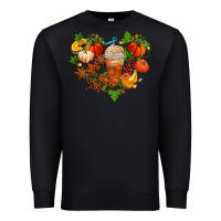 Black fall pumpkin heart Premium Sweatshirt - AdoDesignShop