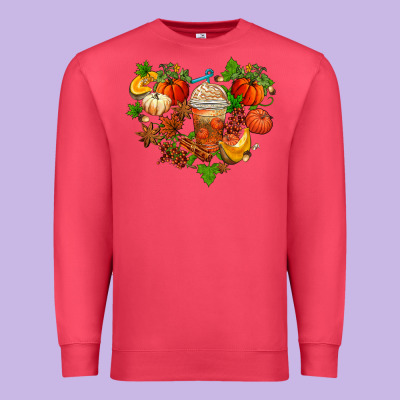 Fall Pumpkin Heart Premium Sweatshirt Designed By Adodesignshop