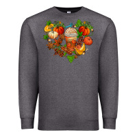 Charcoal Heather fall pumpkin heart Premium Sweatshirt - AdoDesignShop
