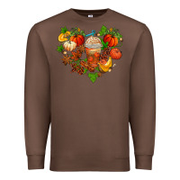 Chestnut fall pumpkin heart Premium Sweatshirt - AdoDesignShop