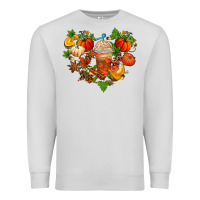Dove Grey fall pumpkin heart Premium Sweatshirt - AdoDesignShop
