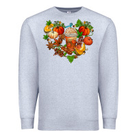 Heather Grey fall pumpkin heart Premium Sweatshirt - AdoDesignShop