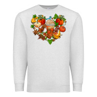 Oatmeal Heather fall pumpkin heart Premium Sweatshirt - AdoDesignShop