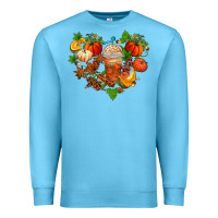 Ocean Blue fall pumpkin heart Premium Sweatshirt - AdoDesignShop