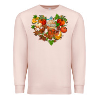 Pale Pink fall pumpkin heart Premium Sweatshirt - AdoDesignShop