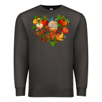 Smoke fall pumpkin heart Premium Sweatshirt - AdoDesignShop
