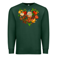 Sports Green fall pumpkin heart Premium Sweatshirt - AdoDesignShop