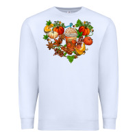White fall pumpkin heart Premium Sweatshirt - AdoDesignShop
