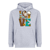 Heather Grey western volleyball love Heavyweight Hoodie - HRA Design Shop