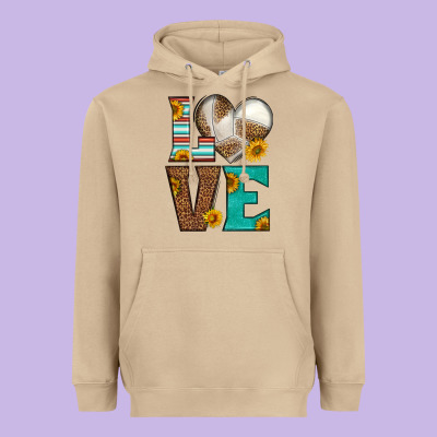 Western Volleyball Love Heavyweight Hoodie Designed By Hra Design Shop