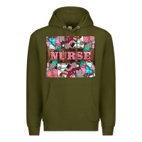 Army Green Nurse Premium Hoodie - LillyAllenDesigns