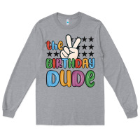 Heather Grey the birthday dude Long Sleeve Tee - MaliasSmallBusiness