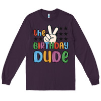 Plum the birthday dude Long Sleeve Tee - MaliasSmallBusiness