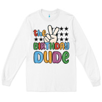 White the birthday dude Long Sleeve Tee - MaliasSmallBusiness