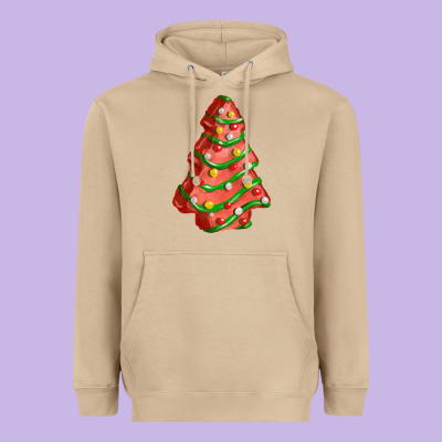 Red Christmas Cake Fa Element Heavyweight Hoodie Designed By Fadigitalartstudio