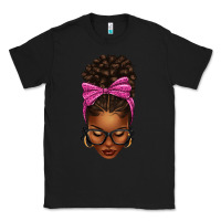 Black afro messy bun pink leopard bow Classic Tee - texasbilliewilder