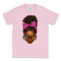 Bubblegum Pink afro messy bun pink leopard bow Classic Tee - texasbilliewilder