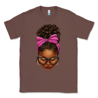 Chestnut afro messy bun pink leopard bow Classic Tee - texasbilliewilder