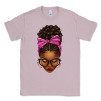 Lilac afro messy bun pink leopard bow Classic Tee - texasbilliewilder