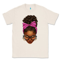 Natural afro messy bun pink leopard bow Classic Tee - texasbilliewilder