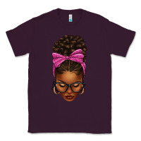 Plum afro messy bun pink leopard bow Classic Tee - texasbilliewilder