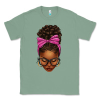 Sage afro messy bun pink leopard bow Classic Tee - texasbilliewilder