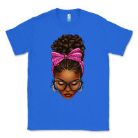 True Royal afro messy bun pink leopard bow Classic Tee - texasbilliewilder