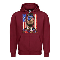 Burgundy merica with lincoln Zipper Hoodie - texasbilliewilder