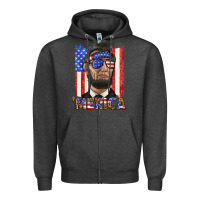 Charcoal Heather merica with lincoln Zipper Hoodie - texasbilliewilder