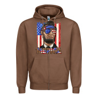 Chestnut merica with lincoln Zipper Hoodie - texasbilliewilder
