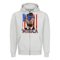 Dove Grey merica with lincoln Zipper Hoodie - texasbilliewilder