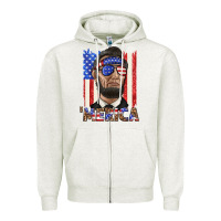 Oatmeal Heather merica with lincoln Zipper Hoodie - texasbilliewilder