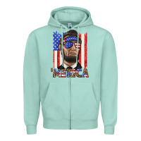 Seafoam merica with lincoln Zipper Hoodie - texasbilliewilder